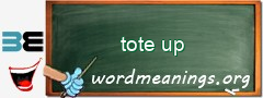 WordMeaning blackboard for tote up